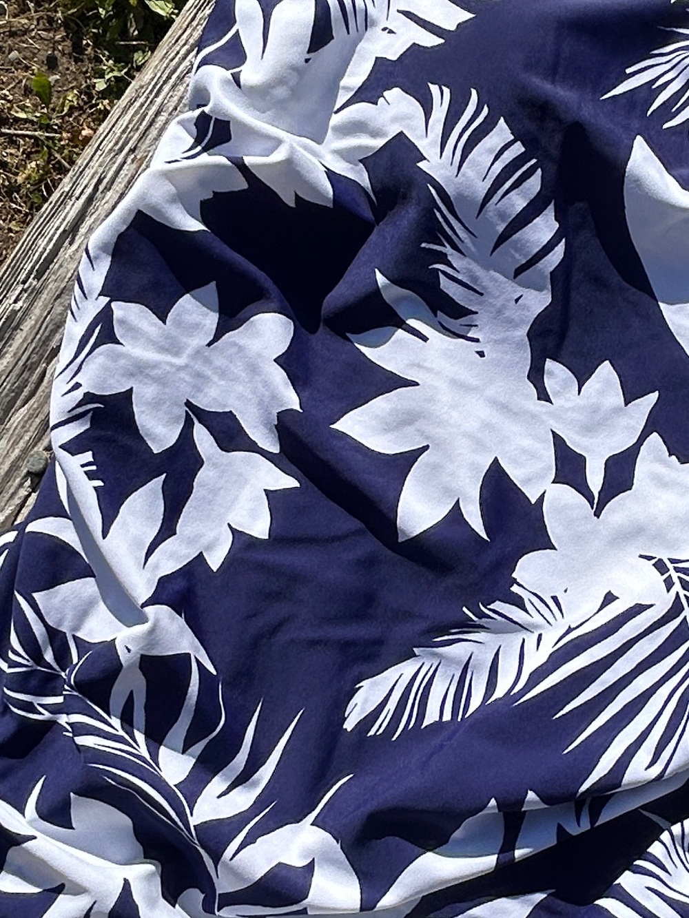 Cupshe One Piece Swimsuit Women XL Blue White Floral Tropical Shelf Bra NWT - Picture 6 of 6